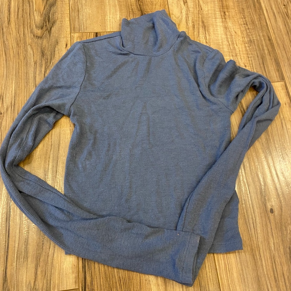 Blue Turtleneck Sweater